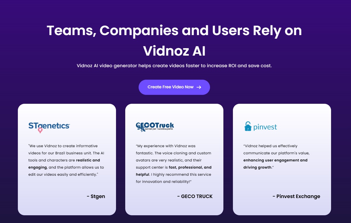 最新AI工具消息:Vidnoz評價
