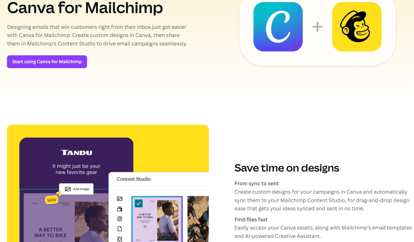 最新AI工具消息:Canva應用程式 MailChimp：電子郵件行銷設計的強力整合工具