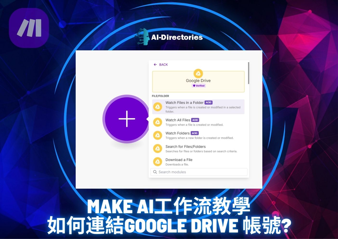 最新AI工具消息:Make AI工作流教學：如何連結Google Drive帳號？(保姆式教學)