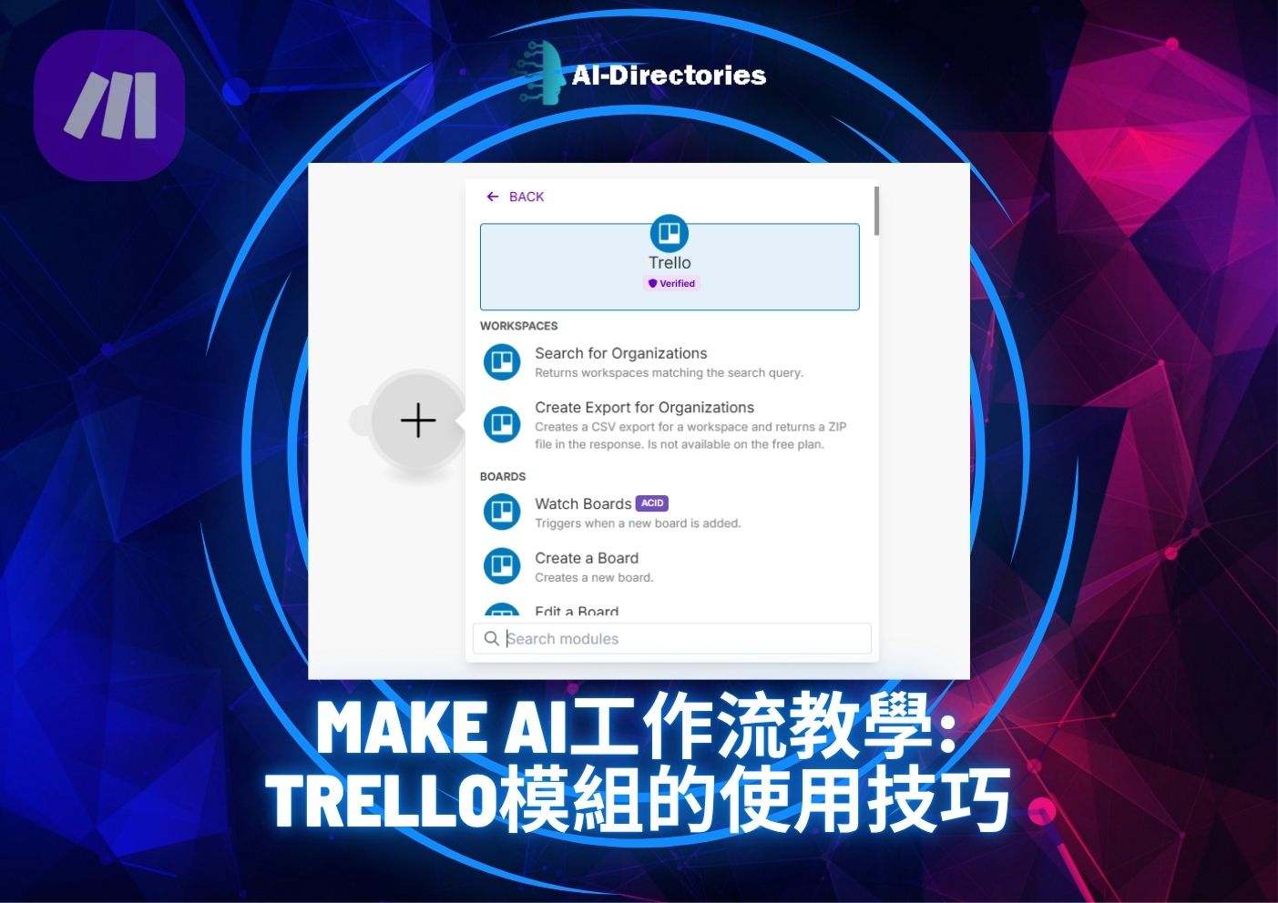 最新AI工具消息:Make AI工作流教學：Trello模組的使用技巧