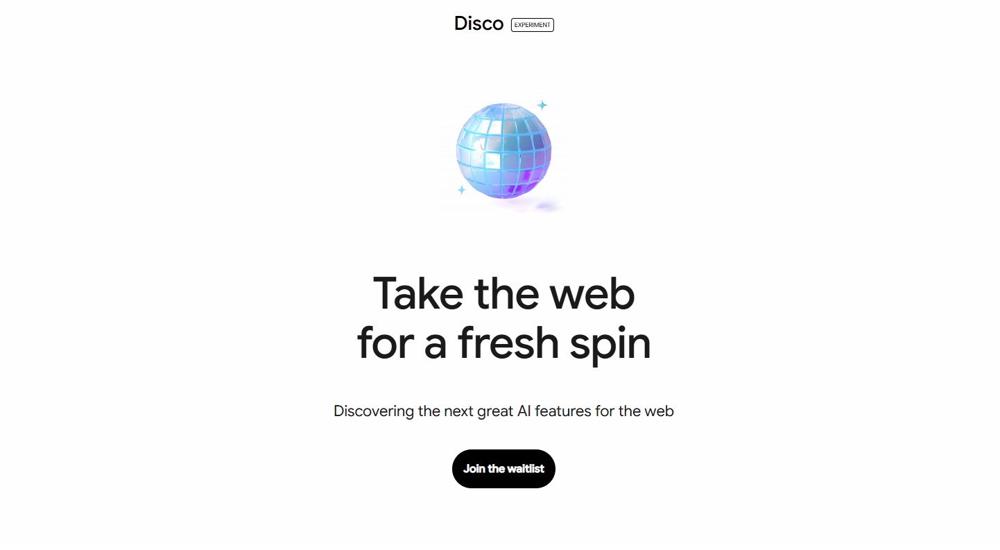 最新AI工具消息:Google Disco 瀏覽器下載