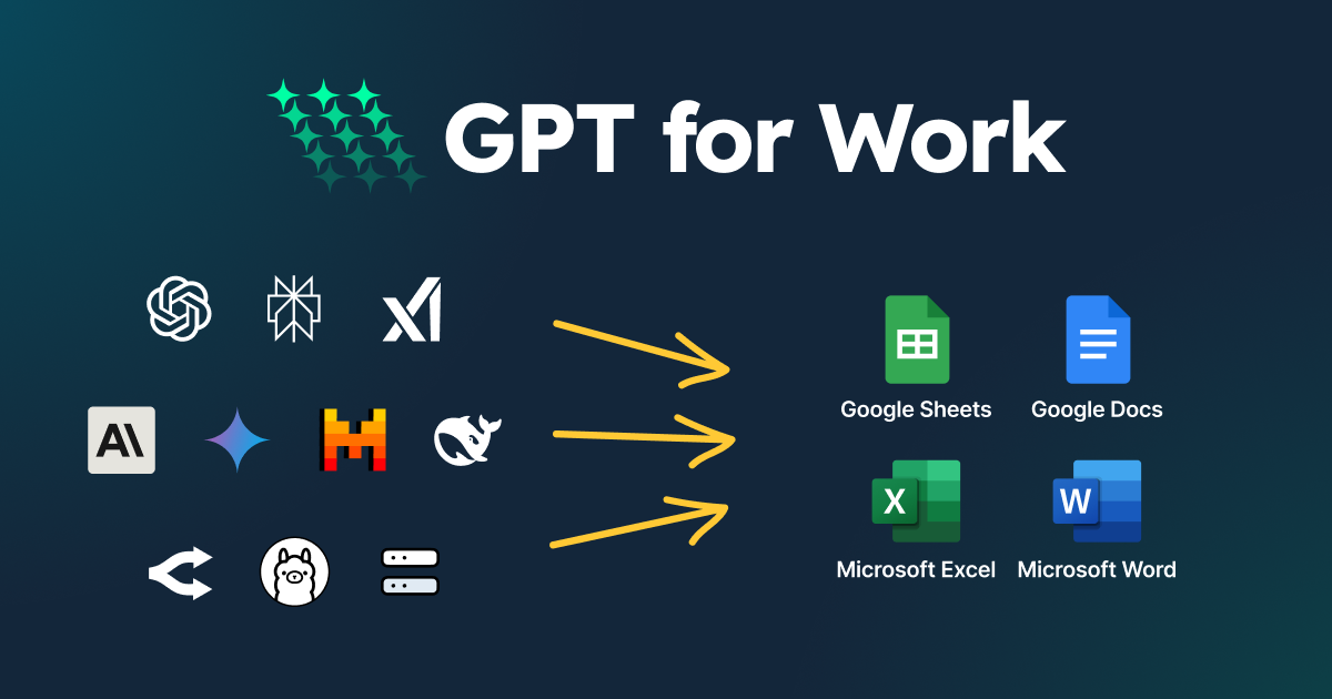創業營商AI工具推介推薦:GPTforWork -  GPT for Excel Word