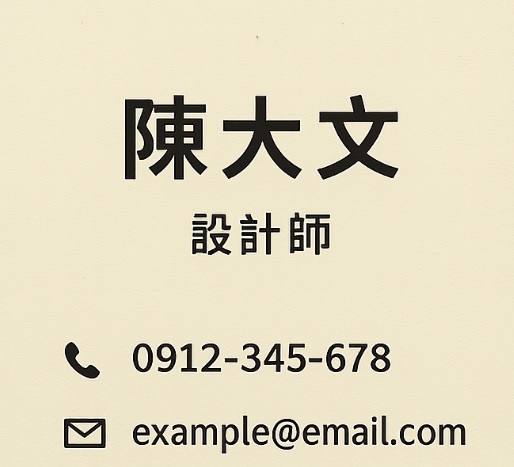 創業營商AI工具推介推薦:AI生成繁體中文字名片設計
