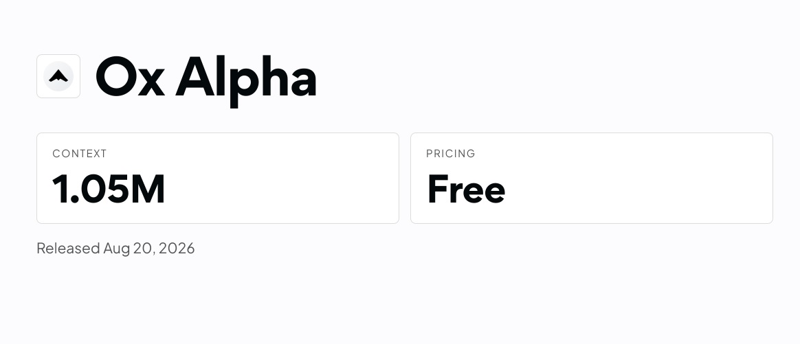 AI工具推介推薦:Ox Alpha